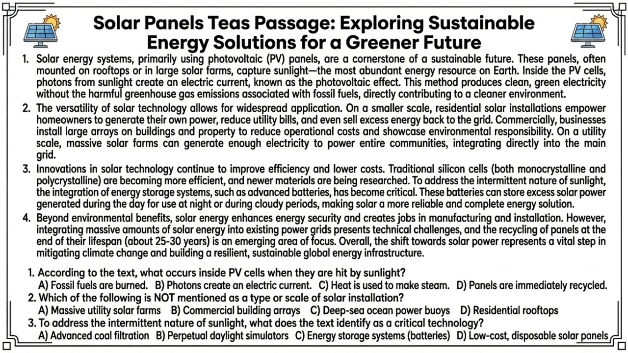 Solar Panels Teas Passage: Exploring Sustainable Energy Solutions for a Greener Future